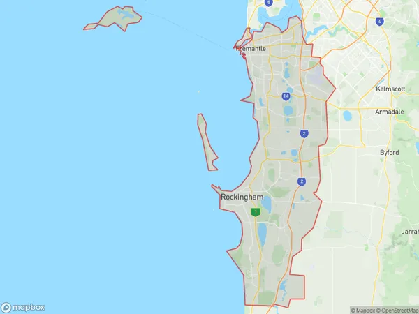 Perth South West, Western Australia Polygon Area Map