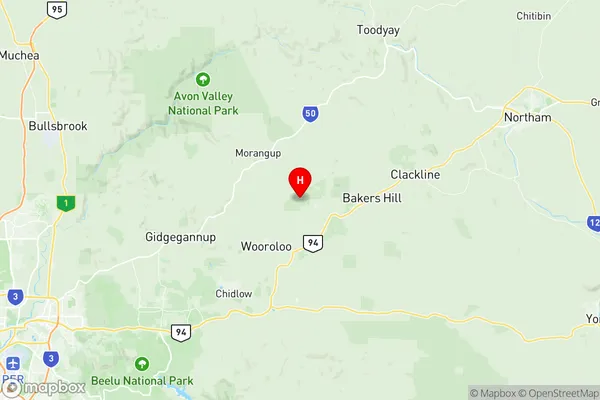 Northam, Western Australia Region Map