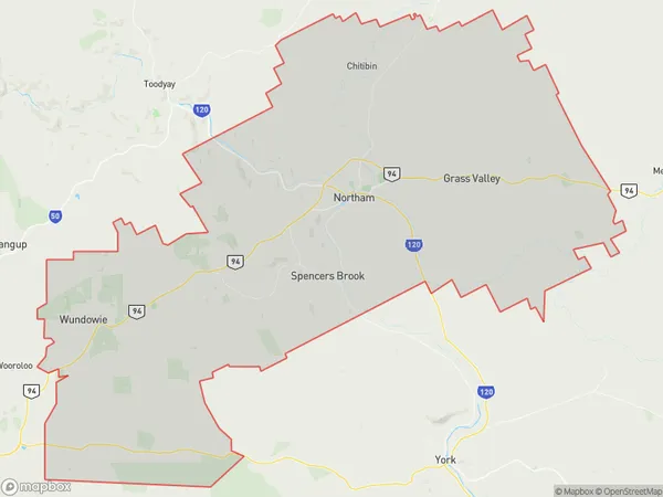 ZipCode 6560 Areas Map for Northam