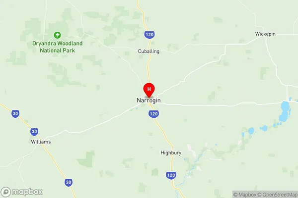 Narrogin, Western Australia Region Map