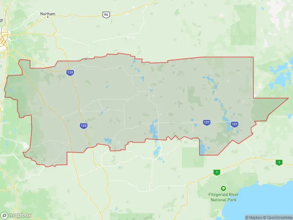 Wheat Belt South, Western Australia Polygon Area Map