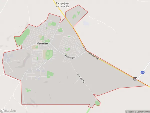 Newman, Western Australia Polygon Area Map