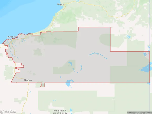 East Pilbara, Western Australia Polygon Area Map