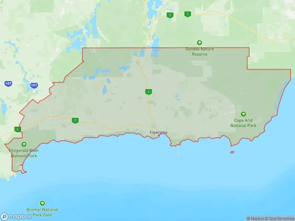 Esperance, Western Australia Polygon Area Map