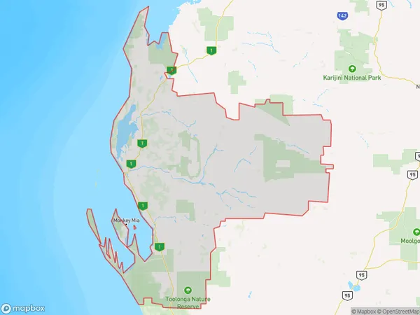 Gascoyne, Western Australia Polygon Area Map