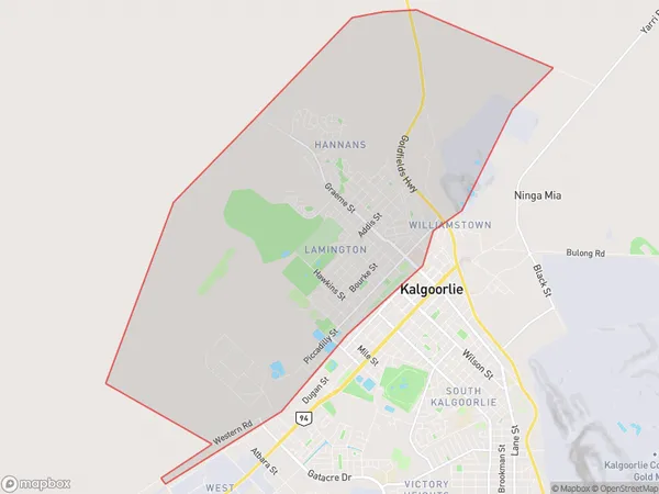 ZipCode 6430 Areas Map for Kalgoorlie - North