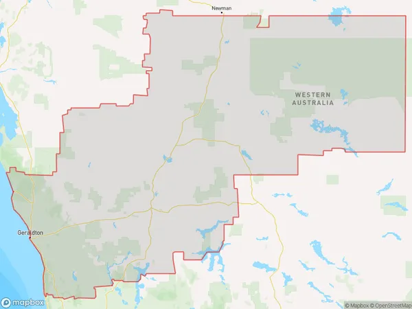 Mid West, Western Australia Polygon Area Map