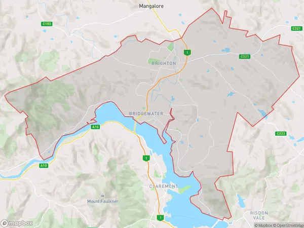 Brighton, Tasmania Polygon Area Map