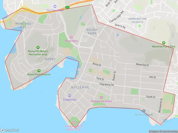 ZipCode 7018 Areas Map for Bellerive - Rosny