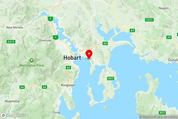 Howrah Tranmere, Tasmania Region Map