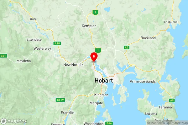 Hobart North West, Tasmania Region Map