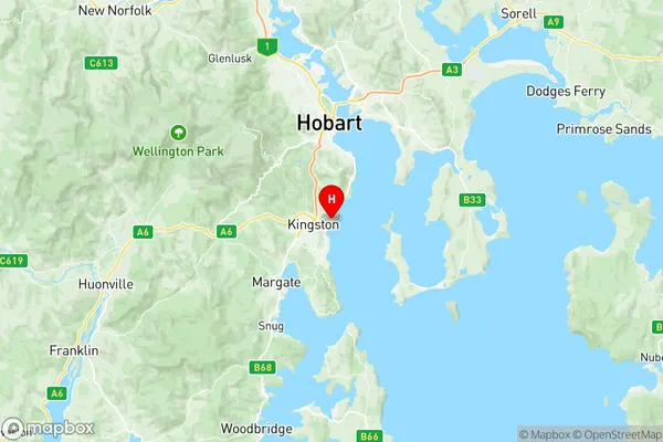 Taroona Bonnet Hill, Tasmania Region Map