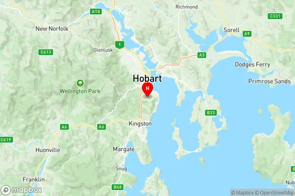 Mount Nelson Dynnyrne, Tasmania Region Map