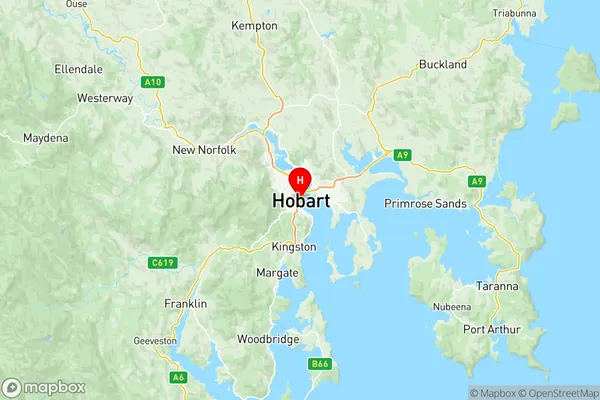 Hobart Inner, Tasmania Region Map