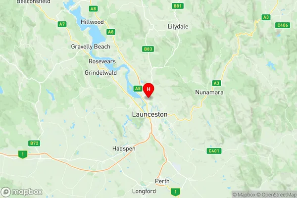 Mowbray, Tasmania Region Map