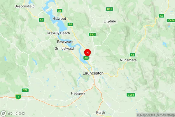 Newnham Mayfield, Tasmania Region Map