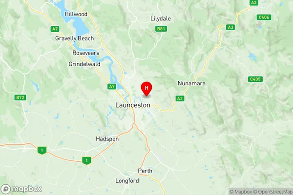 Ravenswood, Tasmania Region Map