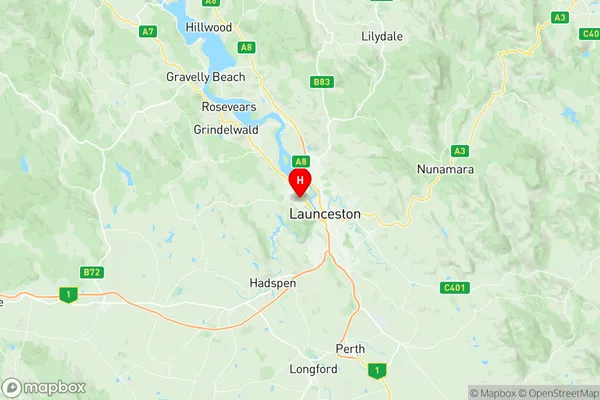 Riverside, Tasmania Region Map