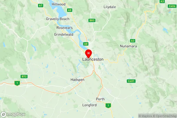 Trevallyn, Tasmania Region Map