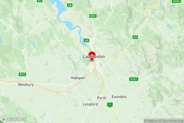 West Launceston, Tasmania Region Map