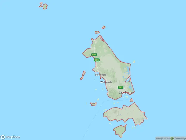 Flinders and Cape Barren Islands, Tasmania Polygon Area Map