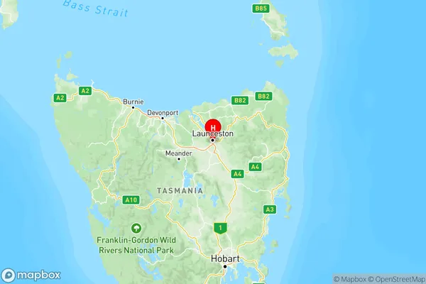 Launceston and North East, Tasmania Region Map