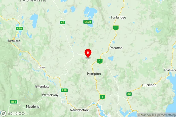 Central Highlands (Tas.), Tasmania Region Map