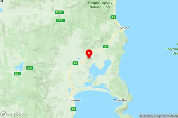 Triabunna Bicheno, Tasmania Region Map