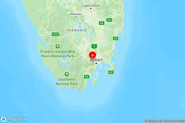 South East, Tasmania Region Map