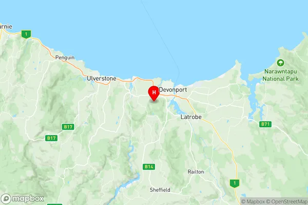 Miandetta Don, Tasmania Region Map