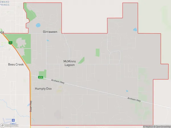 Humpty Doo, Northern Territory Polygon Area Map