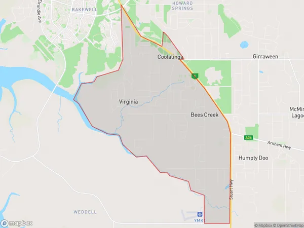 Virginia, Northern Territory Polygon Area Map