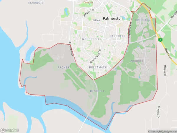 ZipCode 0830 Areas Map for Palmerston - South