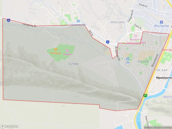 Flynn (NT), Northern Territory Polygon Area Map