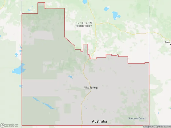 Alice Springs, Northern Territory Polygon Area Map