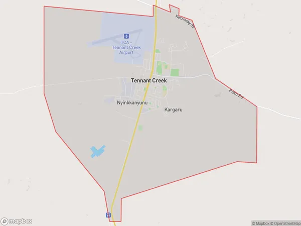 ZipCode 0860 Areas Map for Tennant Creek