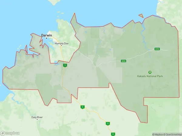 Alligator, Northern Territory Polygon Area Map