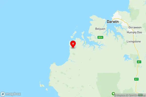 Daly Tiwi West Arnhem, Northern Territory Region Map