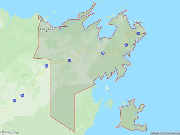 East Arnhem, Northern Territory Polygon Area Map