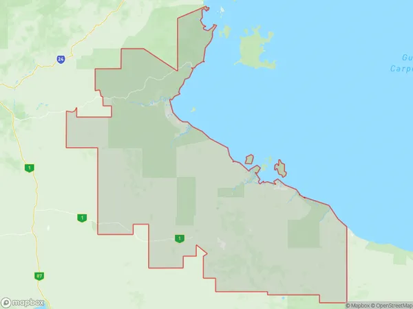 AU PostCode 0862 Suburbs Map for Gulf