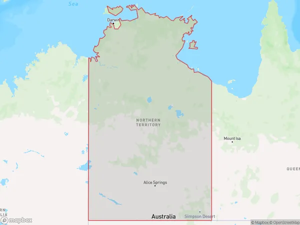 Northern Territory Outback, Northern Territory Polygon Area Map