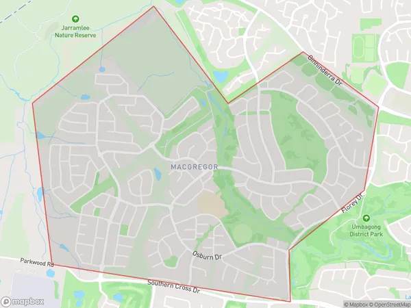 Macgregor (ACT), Australian Capital Territory Polygon Area Map