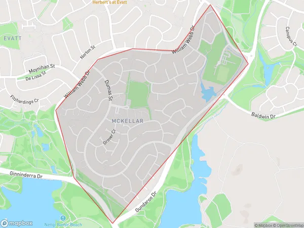 McKellar, Australian Capital Territory Polygon Area Map