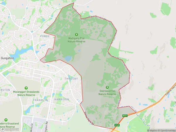 Gungahlin East, Australian Capital Territory Polygon Area Map