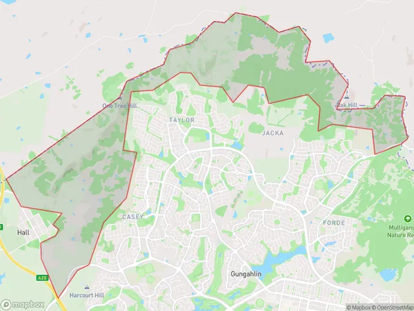 Gungahlin West, Australian Capital Territory Polygon Area Map