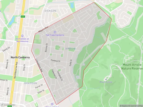 Ainslie, Australian Capital Territory Polygon Area Map