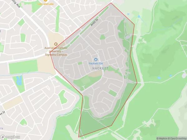 Hackett, Australian Capital Territory Polygon Area Map