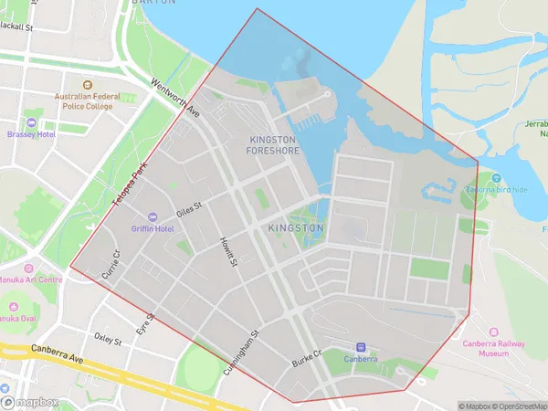 ZipCode 2604 Areas Map for Kingston (ACT)