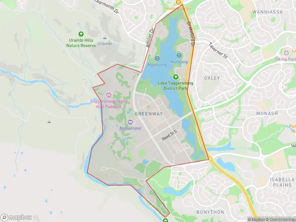 ZipCode 2900 Areas Map for Greenway