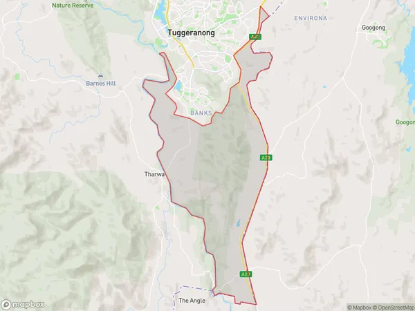 Tuggeranong, Australian Capital Territory Polygon Area Map